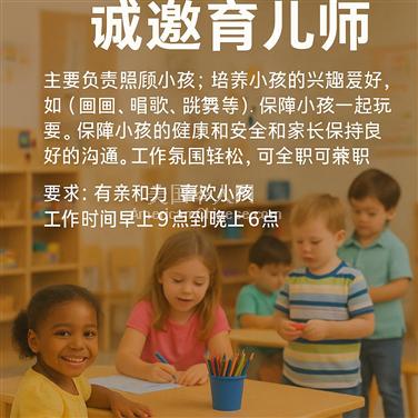 LA洛杉矶家庭日托诚邀育儿师